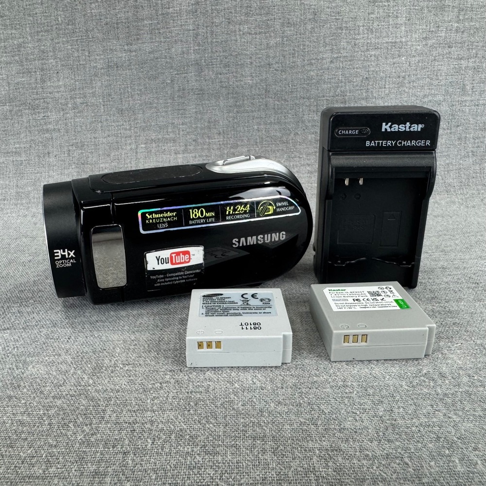 Samsung SC-MX20 Digital Camcorder 34x Optical Zoom 2 Batteries Charger WORKING